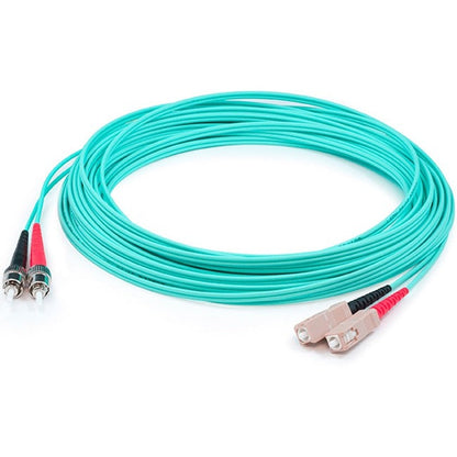 Addon 50M St (Male) To Sc (Male) Aqua Om4 Duplex Fiber Ofnr (Riser-Rated) Patch Cable