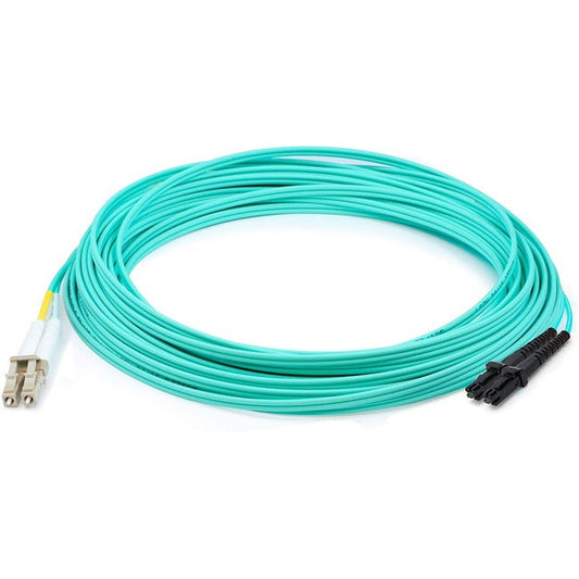 Addon 5M Lc (Male) To Mt-Rj (Male) Aqua Om3 Duplex Fiber Ofnr (Riser-Rated) Patch Cable