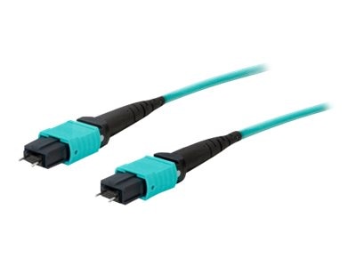 Addon 5M Mpo (Male) To Mpo (Male) 12-Strand Aqua Om4 Straight Fiber Ofnr (Riser-Rated) Patch Cable