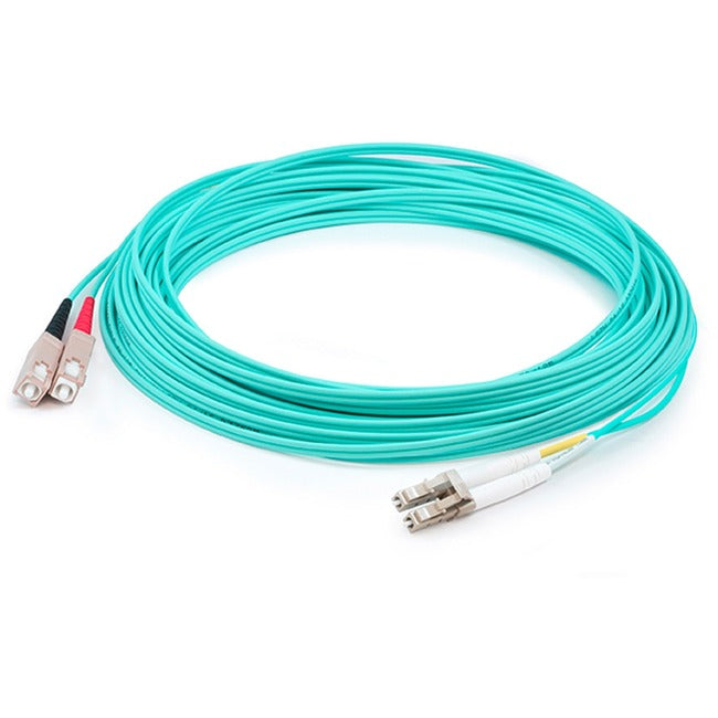 Addon 67M Lc (Male) To Sc (Male) Straight Aqua Om4 Duplex Plenum Fiber Patch Cable