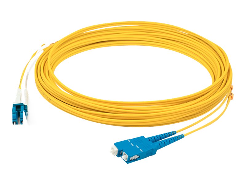 Addon 8M Asc (Male) To Lc (Male) Yellow Os2 Duplex Fiber Ofnr (Riser-Rated) Patch Cable