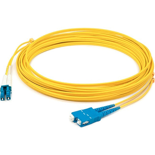 Addon 8M Lc (Male) To Sc (Male) Yellow Os2 Duplex Ofnr (Riser-Rated) Fiber Patch Cable