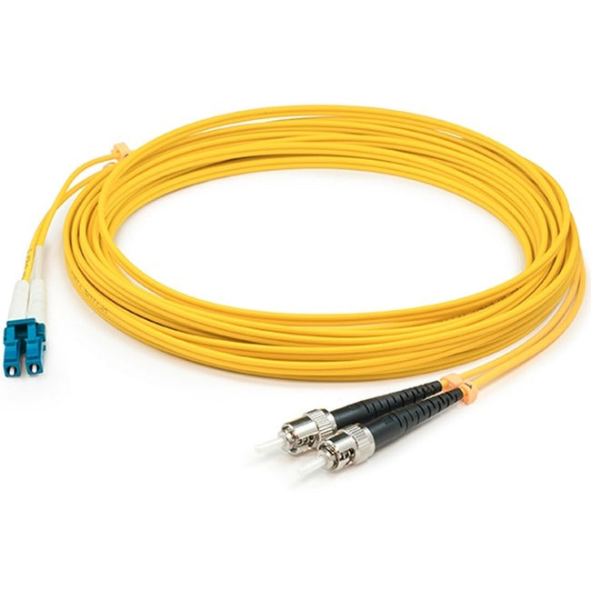 Addon 9M Lc (Male) To St (Male) Yellow Os2 Duplex Fiber Ofnr (Riser-Rated) Patch Cable