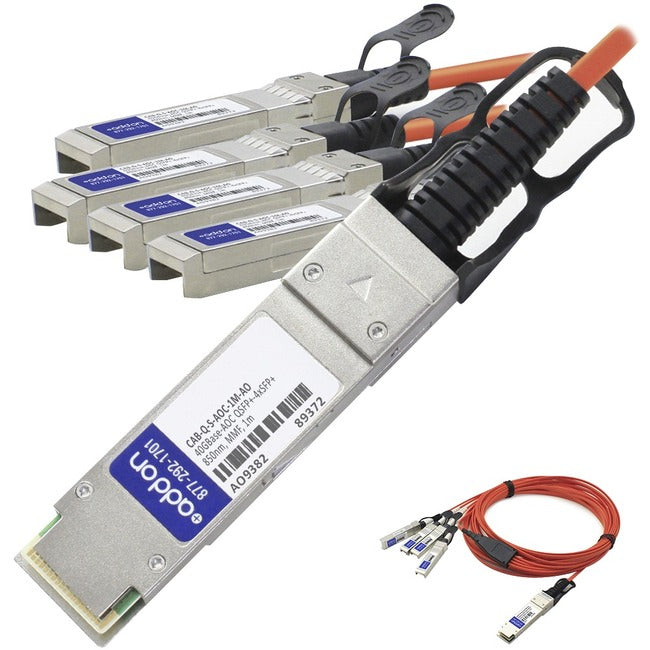 Addon Arista Networks Compatible Taa Compliant 40Gbase-Aoc Qsfp+ To 4Xsfp+ Direct Attach Cable (850Nm, Mmf, 1M)