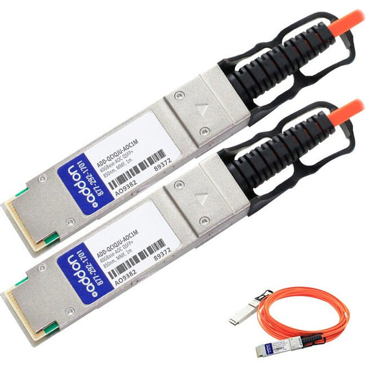 Addon Cisco Qsfp-H40G-Aoc1M To Juniper Networks Jnp-40G-Aoc-1M Compatible Taa Compliant 40Gbase-Aoc Qsfp+ To Qsfp+ Direct Attach Cable (850Nm, Mmf, 1M)