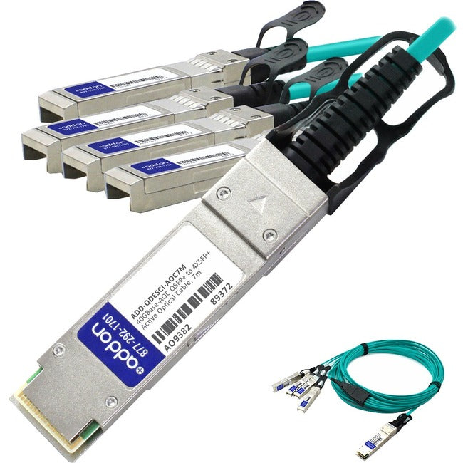 Addon Dell Aoc-Qsfp-4Sfp-10G-7M To Cisco Sfp-10G-Aoc7M Compatible Taa Compliant 40Gbase-Aoc Qsfp+ To 4Xsfp+ Direct Attach Cable (850Nm, Mmf, 7M)