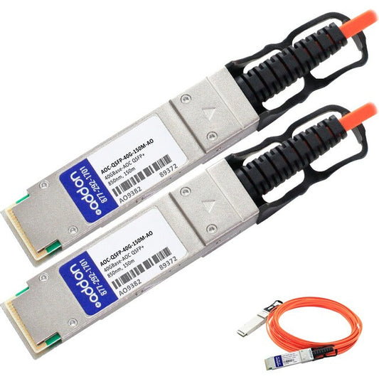 Addon Dell Compatible Taa Compliant 40Gbase-Aoc Qsfp+ To Qsfp+ Direct Attach Cable (850Nm, Mmf, 150M)