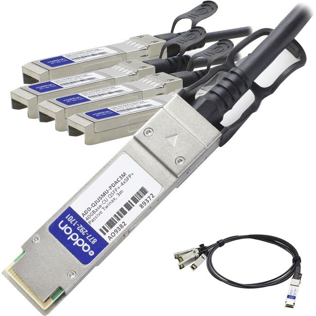 Addon Juniper Networks Qfx-Qsfp-Dacbo-3M To Multiple Oem Compatible Taa Compliant 40Gbase-Cu Qsfp+ To 4Xsfp+ Direct Attach Cable (Passive Twinax, 3M)