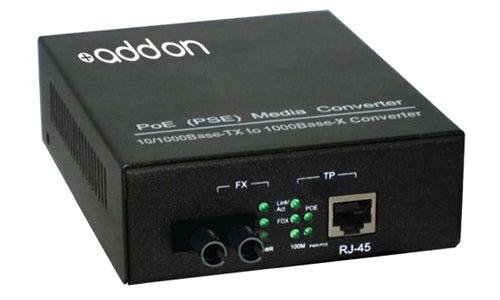 Addon Networks 1000Base-Tx(Rj45) To 1000Base-Sx(St), 850Nm Network Media Converter 1000 Mbit/S Multi-Mode Black