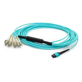 Addon Networks 10M, 2 X Mpo - 4 Lc Fibre Optic Cable Mpo/Mtp 4X Lc Om4 Turquoise