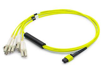 Addon Networks 3M Mpo - 4Xlc Fibre Optic Cable Mpo/Mtp Lc Os1 Yellow