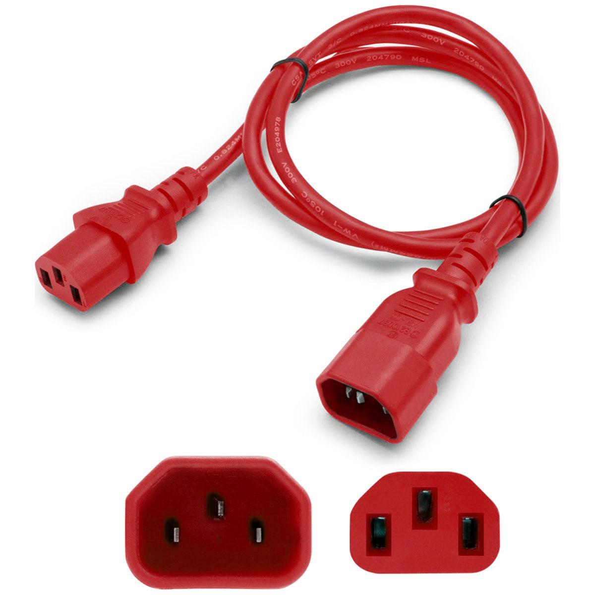 Addon Networks Add-515P2C1314Awg3Ftrd Power Cable Red 0.91 M Nema 5-15P C13 Coupler