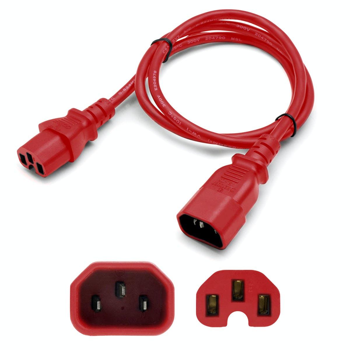 Addon Networks Add-C142C1514Awg3Ftrd Power Cable Red 0.91 M C14 Coupler C15 Coupler