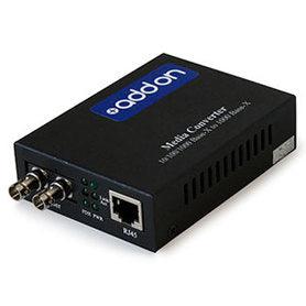 Addon Networks Add-Gmc-Mmsm-2St Network Media Converter 1000 Mbit/S Single-Mode Black