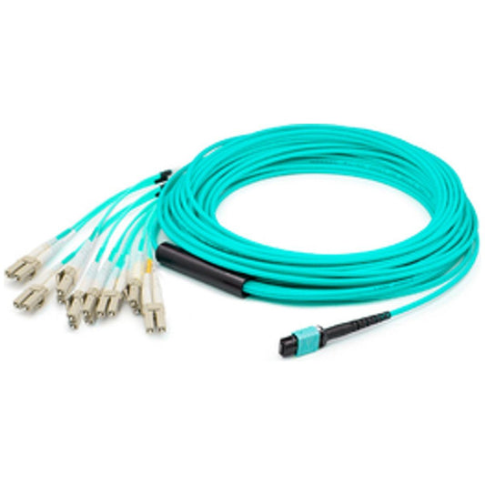 Addon Networks Add-Mpo-4Lc10M5Om4P Fibre Optic Cable 10 M 8X Lc Lomm Om4 Aqua Colour