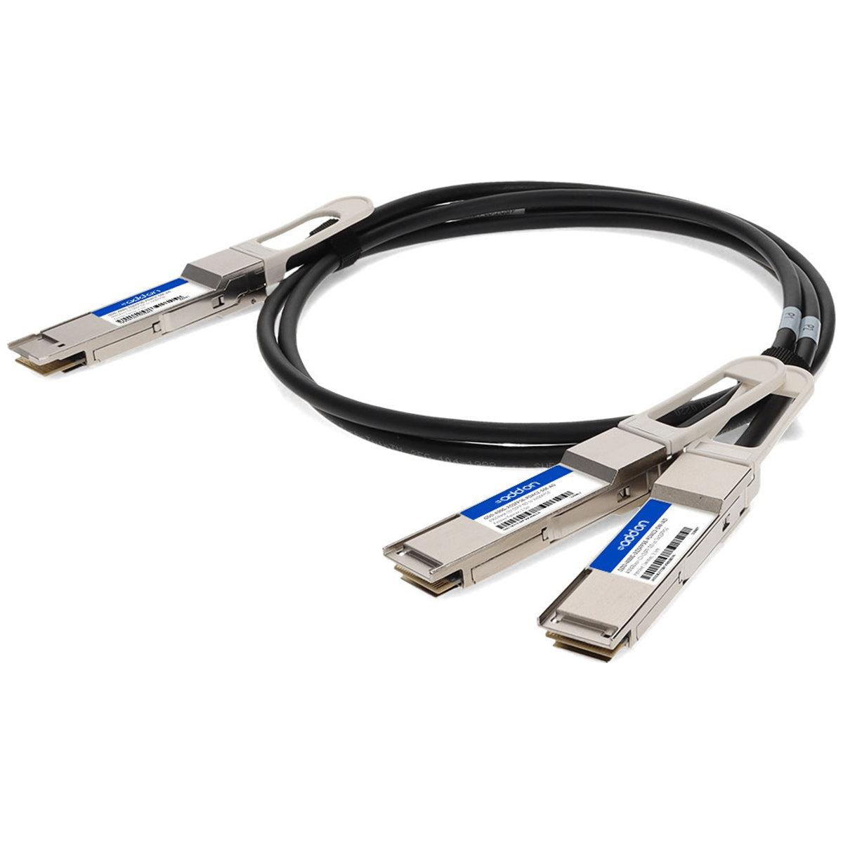 Addon Networks Dac-Q28Dd-2Q28-100G-3M-Ao Infiniband Cable Qsfp-Dd 2X Qsfp28 Black