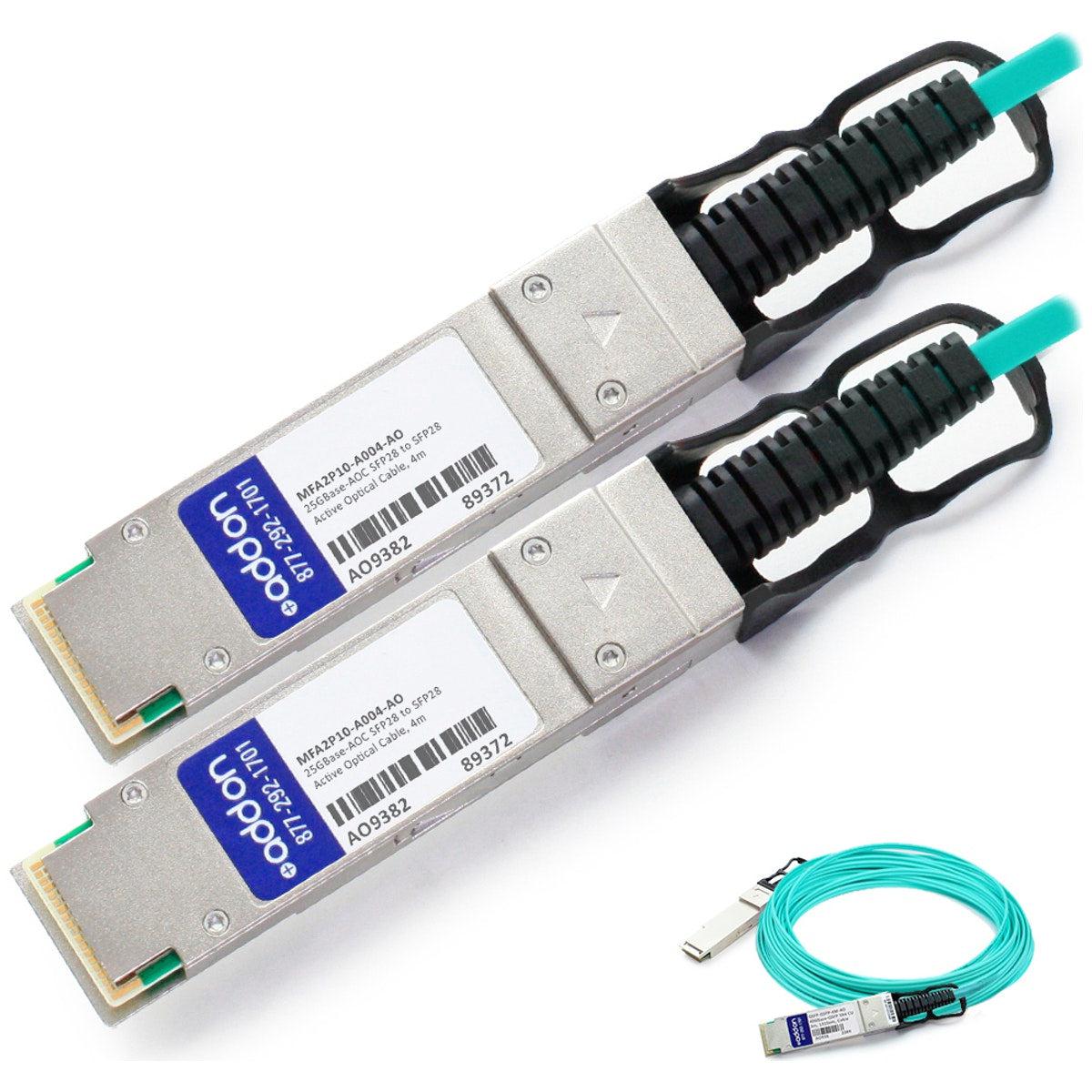Addon Networks Mellanox Mfa2P10-A004 Compatible Taa Compliant 25Gbase-Aoc Sfp28 To Sfp28 Active Optical Cable (850Nm, Mmf, 4M)
