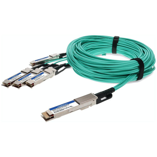 Addon Networks Q400G-4Q56G-Aoc10M-Ao Infiniband Cable 10 M Qsfp-Dd 4X Qsfp56 Turquoise