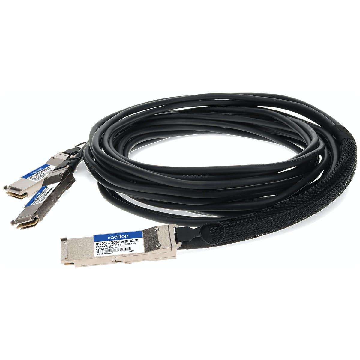 Addon Networks Q56-2Q56-200Gb-Pdac2Miblz-Ao Infiniband Cable 2 M Qsfp56 2X Qsfp56 Black