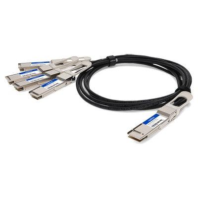 Addon Networks Qdd-4Qsfp28-400-Cu1M-Ao Infiniband Cable 1 M 4Xqsfp28 Qsfp-Dd Black, Silver