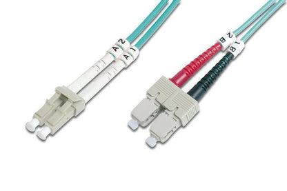 Addon Networks Sc - Lc, Lomm, Om4, 10M Fibre Optic Cable Ofc Turquoise