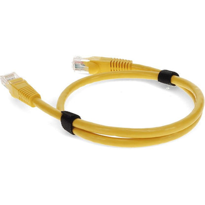 Addon Networks 1Ft Rj-45 (Male) To Rj-45 (Male) Straight Yellow Cat6A Utp Pvc Copper Patch Cable