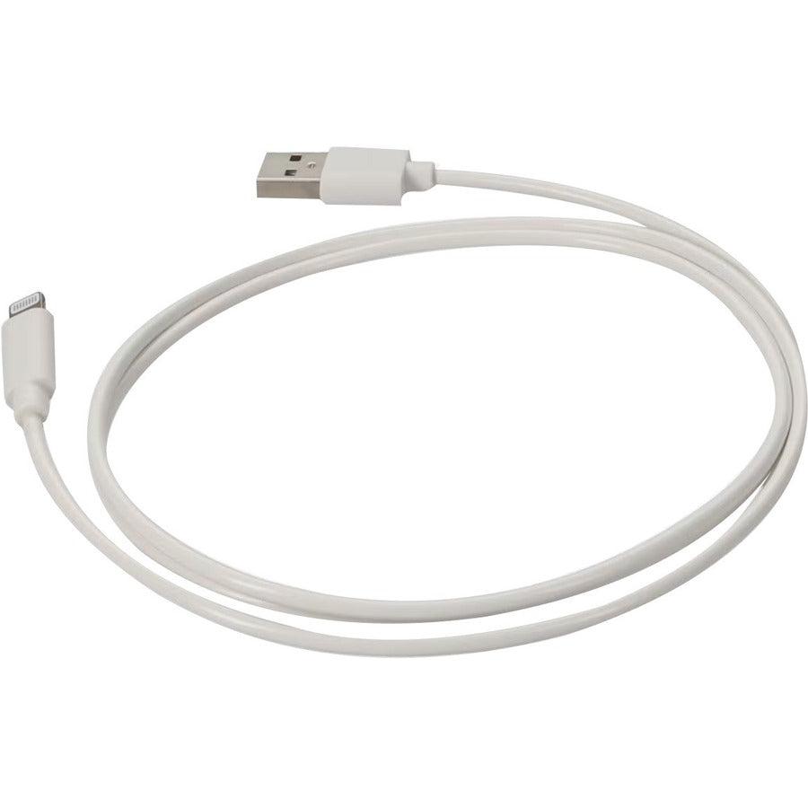 Addon Networks 1M Apple Computer Compatible Usb 2.0 (A) Male To Lightning Male White Cable