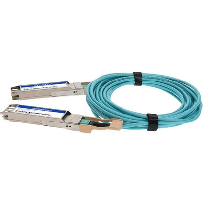 Addon Networks Aoc-O-O-400G-9M-Ao Infiniband Cable Osfp Aqua Colour, Silver