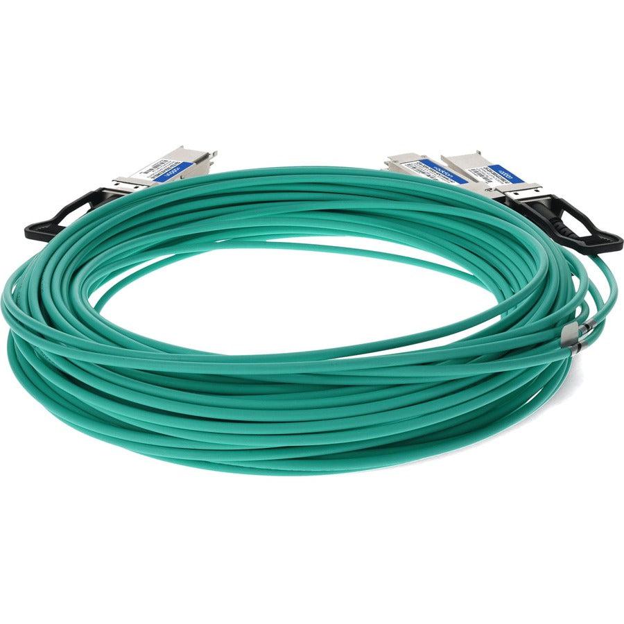 Addon Networks Q56-2Q56-200Gb-Aoc15Miblz-Ao Infiniband Cable 15 M Qsfp56 2X Qsfp56 Green