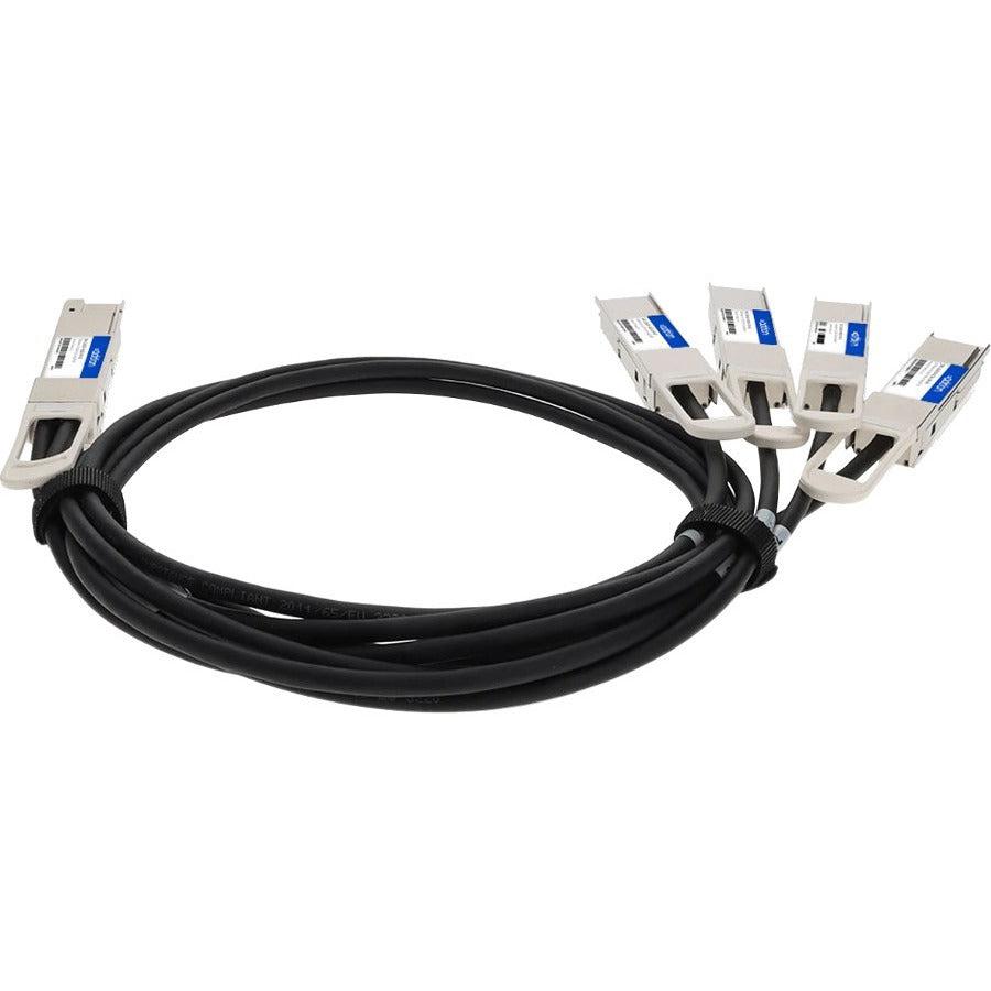 Addon Networks Qdd-4Qsfp56-400-Cu2-5M-Ao Infiniband Cable 2.5 M 4Xqsfp56 Qsfp-Dd Black, Silver