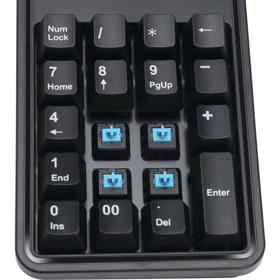 Adesso 19-Key Mechanical Keypad With 3-Port Usb Hub