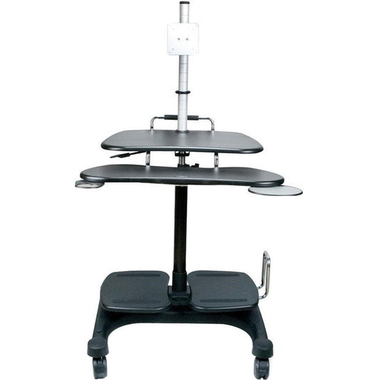 Aidata Sit And Stand Mobile Lcd Workstation With Monitor Mount