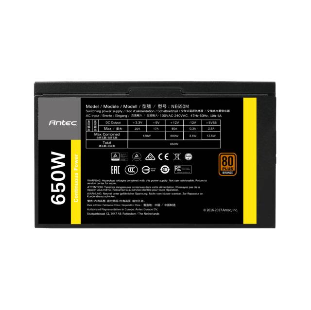 Antec Neoeco Modular Ne550M V2 Power Supply 550 Watts 80 Plus Bronze Certified With 120 Mm Silent