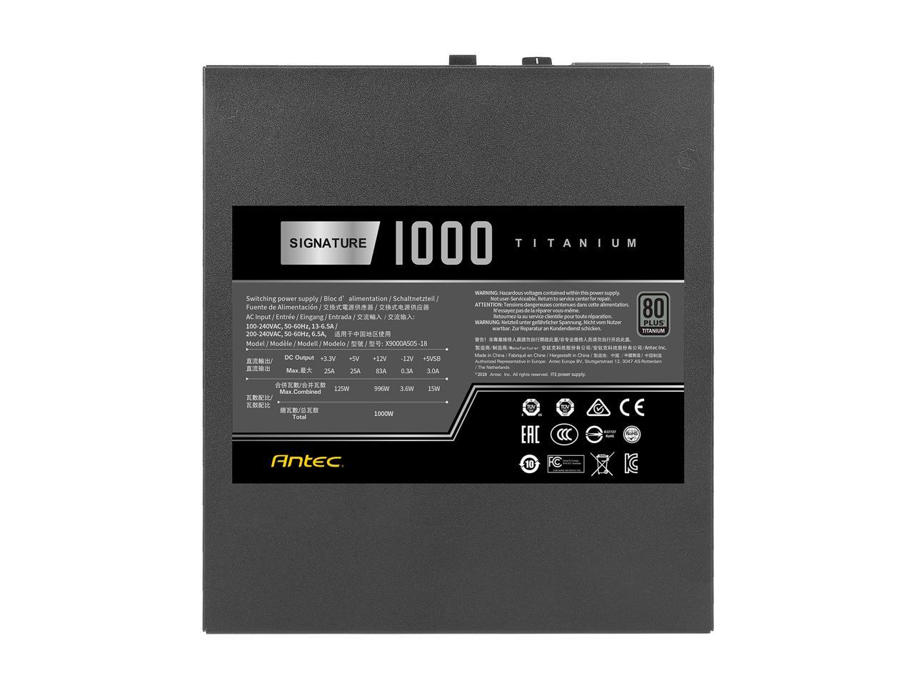 Antec Signature Series St1000, 80 Plus Titanium Certified, 1000W Full Modular With Oc Link