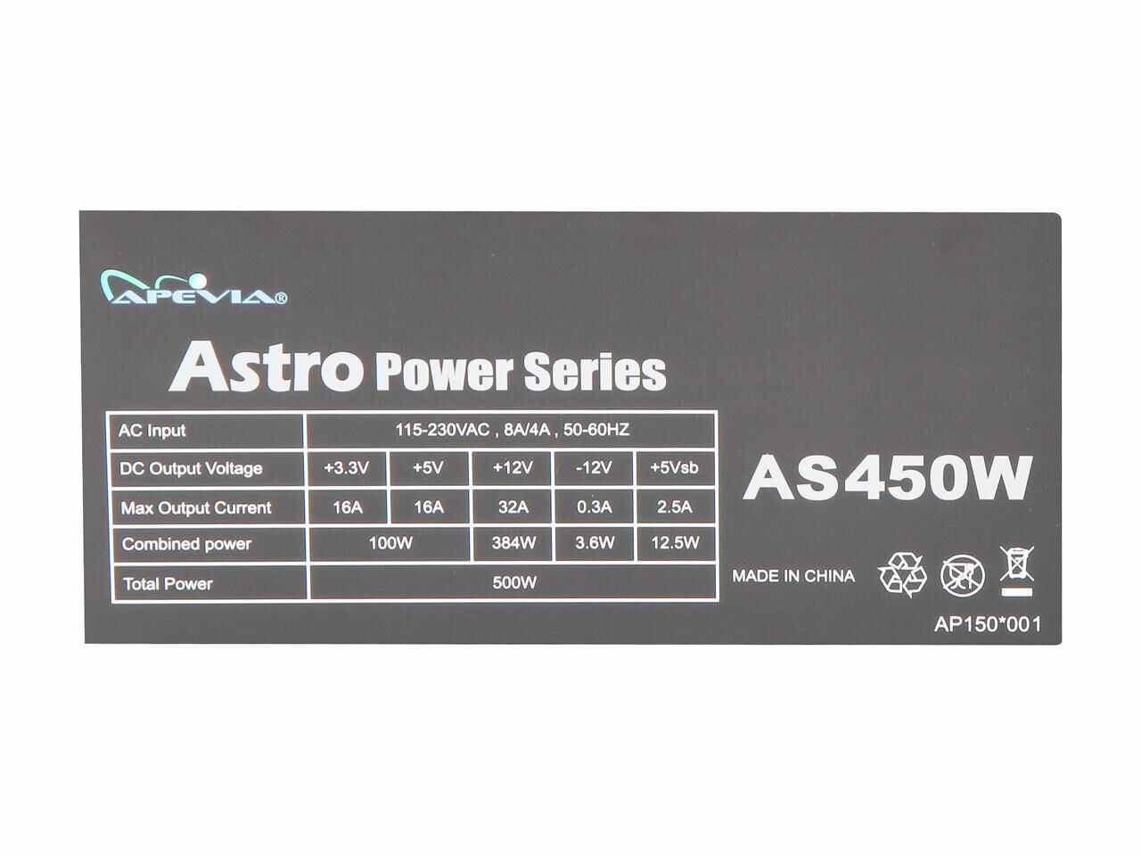 Apevia Atx-As450W 450W Atx 12V Power Supply