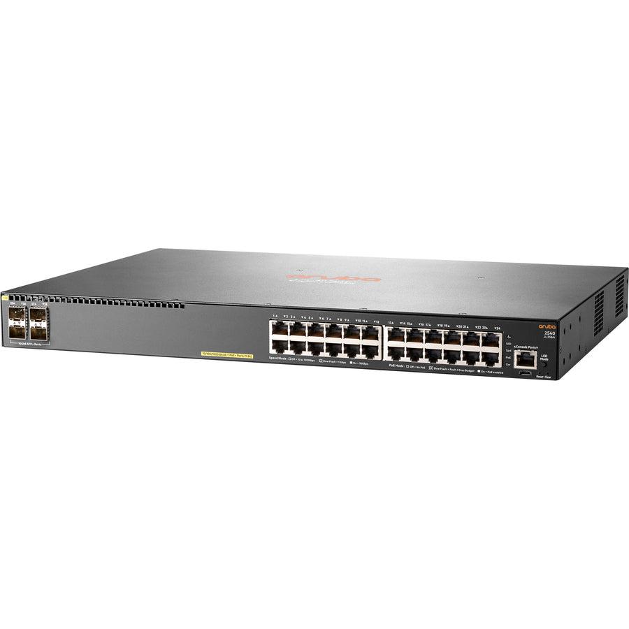 Aruba, A Hewlett Packard Enterprise Company Aruba 2540 24G Poe+ 4Sfp+ Managed L2 Gigabit Ethernet (10/100/1000) Power Over Ethernet (Poe) 1U Grey