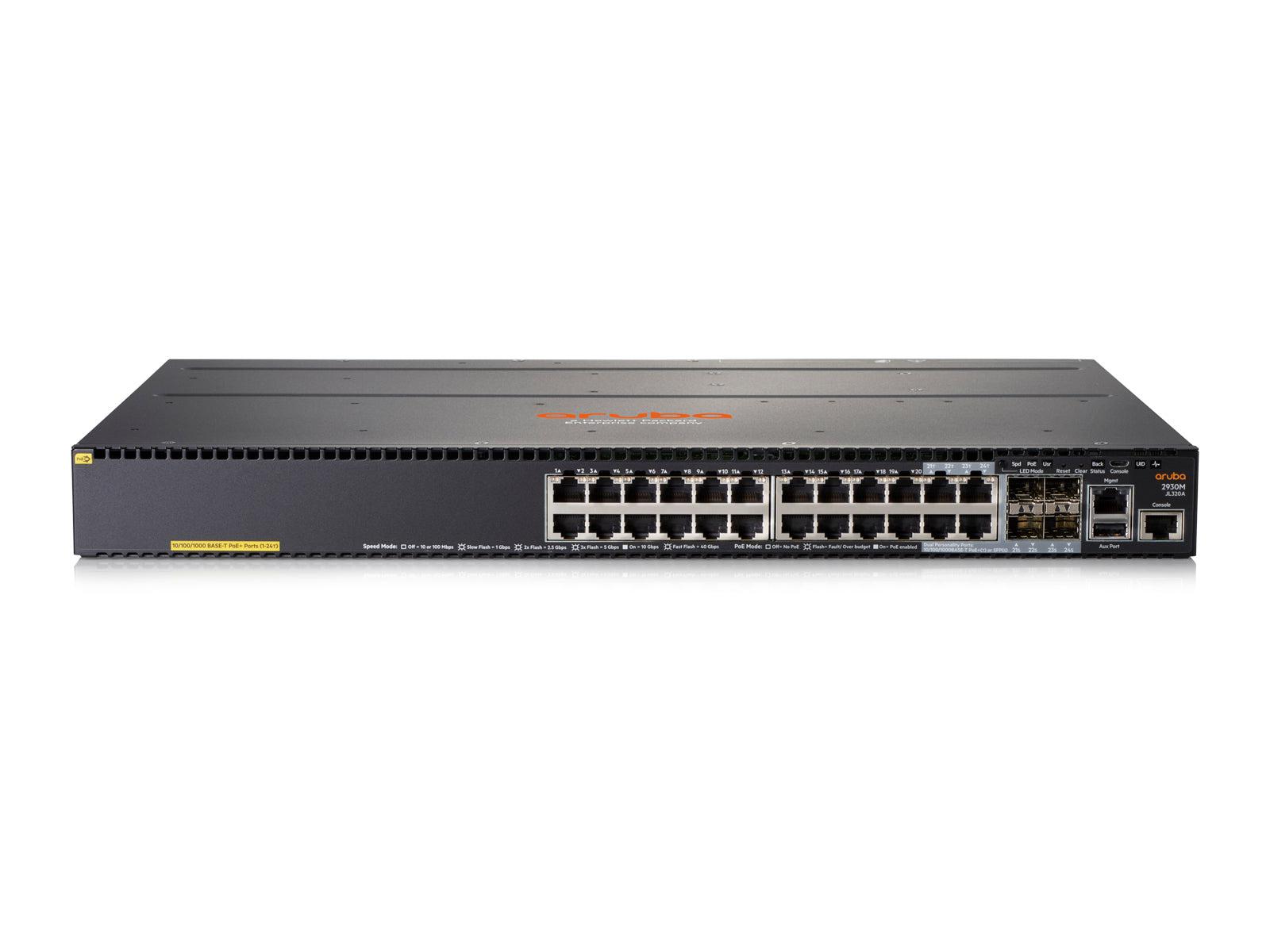 Aruba, A Hewlett Packard Enterprise Company Aruba 2930M 24G Poe+ 1-Slot Managed L3 Gigabit Ethernet (10/100/1000) Power Over Ethernet (Poe) 1U Grey