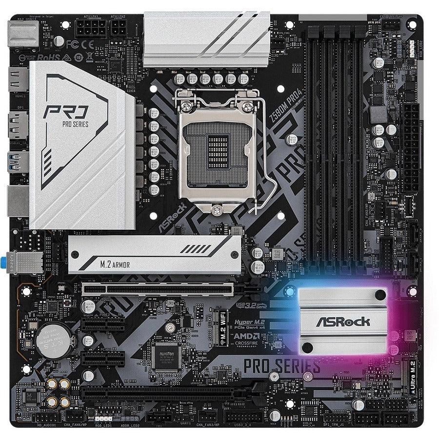 Asrock Z590M Pro4 Lga 1200 Intel Z590 Sata 6Gb/S Micro Atx Intel Motherboard