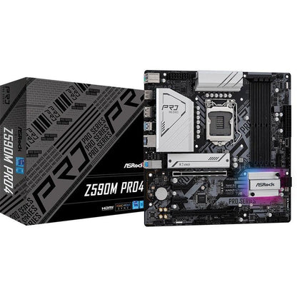 Asrock Z590M Pro4 Lga 1200 Intel Z590 Sata 6Gb/S Micro Atx Intel Motherboard