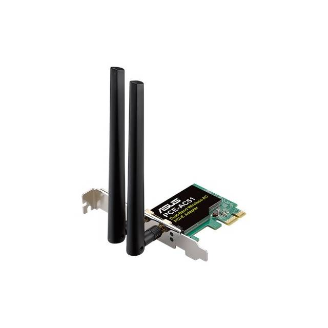 Asus Pce-Ac51 Wireless Ac750 Pcie Adapter Card For Dual-Band 2X2 802.11Ac Wifi