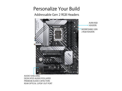 Asus Prime Z690-P Wifi Socket Lga1700/ Intel Z690/ Ddr5/ Wifi & Bluetooth/ Sata3&Usb3.2/ M.2/ Atx Motherboard
