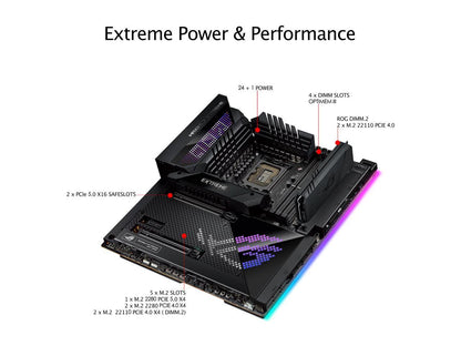 Asus Rog Maximus Z690 Extreme Lga1700/ Intel Z690/ Ddr5/ Wifi/ Sata3&Usb3.2/ M.2/ E-Atx Motherboard