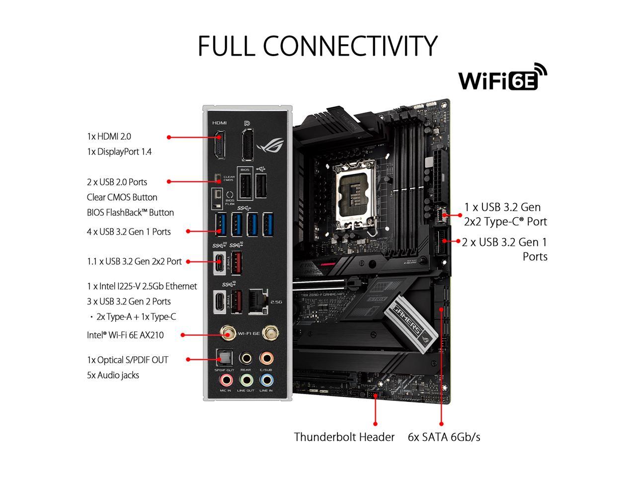 Asus Rog Strix Z690-F Gaming Wifi Lga1700/ Intel Z690/ Ddr5/ Wifi & Bluetooth/ Sata3&Usb3.2/ M.2/ Atx Motherboard