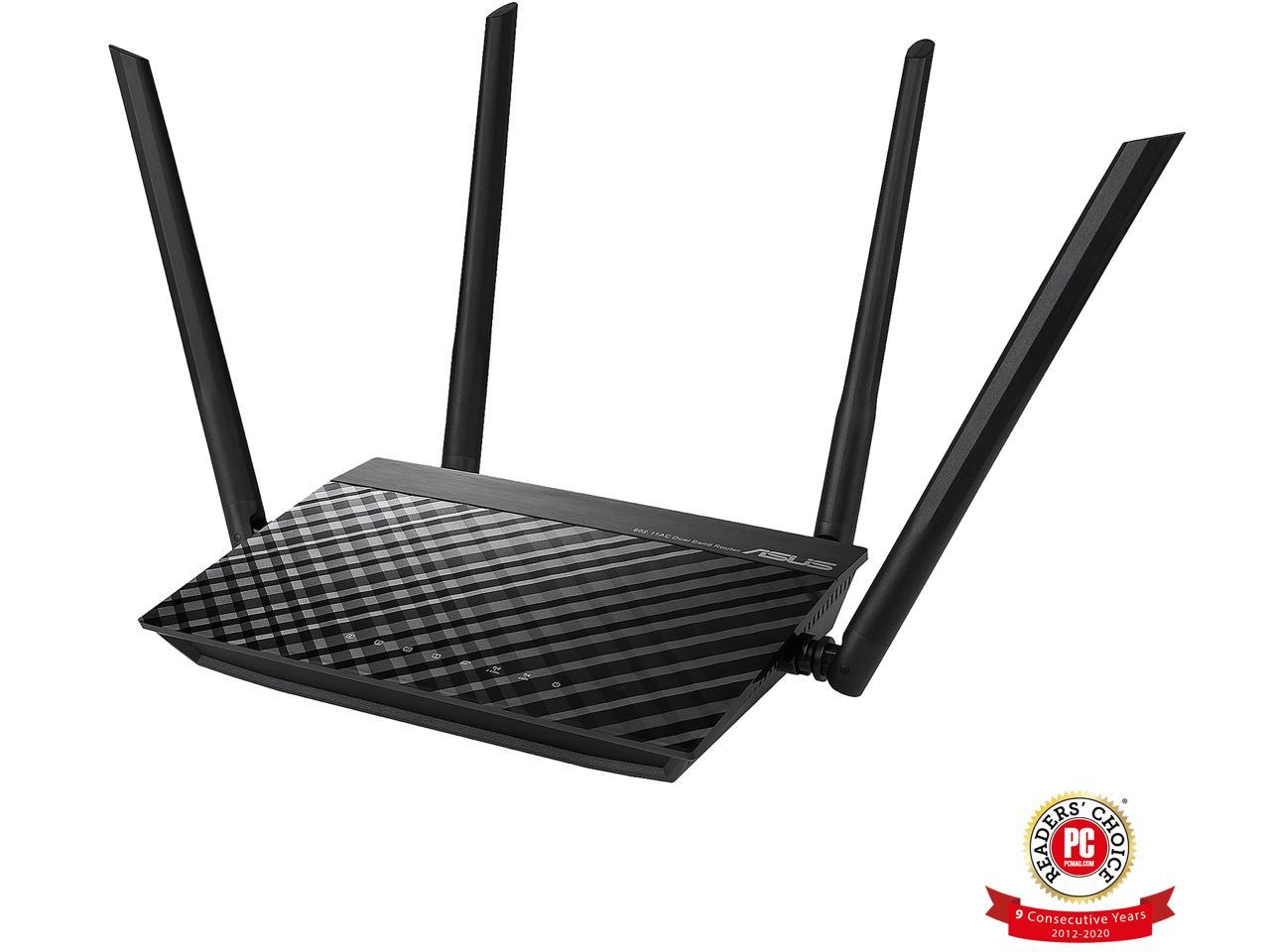 Asus Rt-Ac1200_V2 Dual-Band Wi-Fi Router With Four Antennas And Parental Control