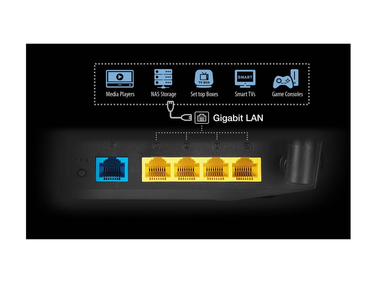 Asus Rt-Ac1200_V2 Dual-Band Wi-Fi Router With Four Antennas And Parental Control