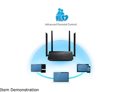 Asus Rt-Ac1200_V2 Dual-Band Wi-Fi Router With Four Antennas And Parental Control