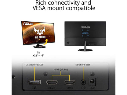 Asus Tuf Gaming Vg279Q1R 27 Inch 1000:1 1Ms Hdmi/Displayport/Earphone Jack Led Non-Glare Gaming Monitor W/ Speakers