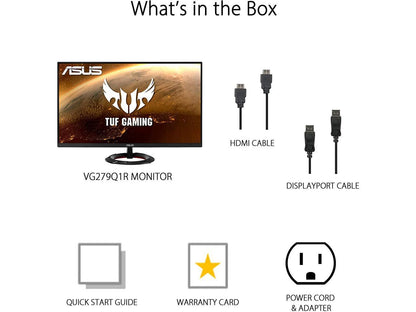 Asus Tuf Gaming Vg279Q1R 27 Inch 1000:1 1Ms Hdmi/Displayport/Earphone Jack Led Non-Glare Gaming Monitor W/ Speakers