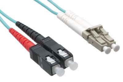 Axiom Lcsc10Ga-10M-Ax Fibre Optic Cable 2X Lc 2X Sc Ofnr Om3 Aqua Colour