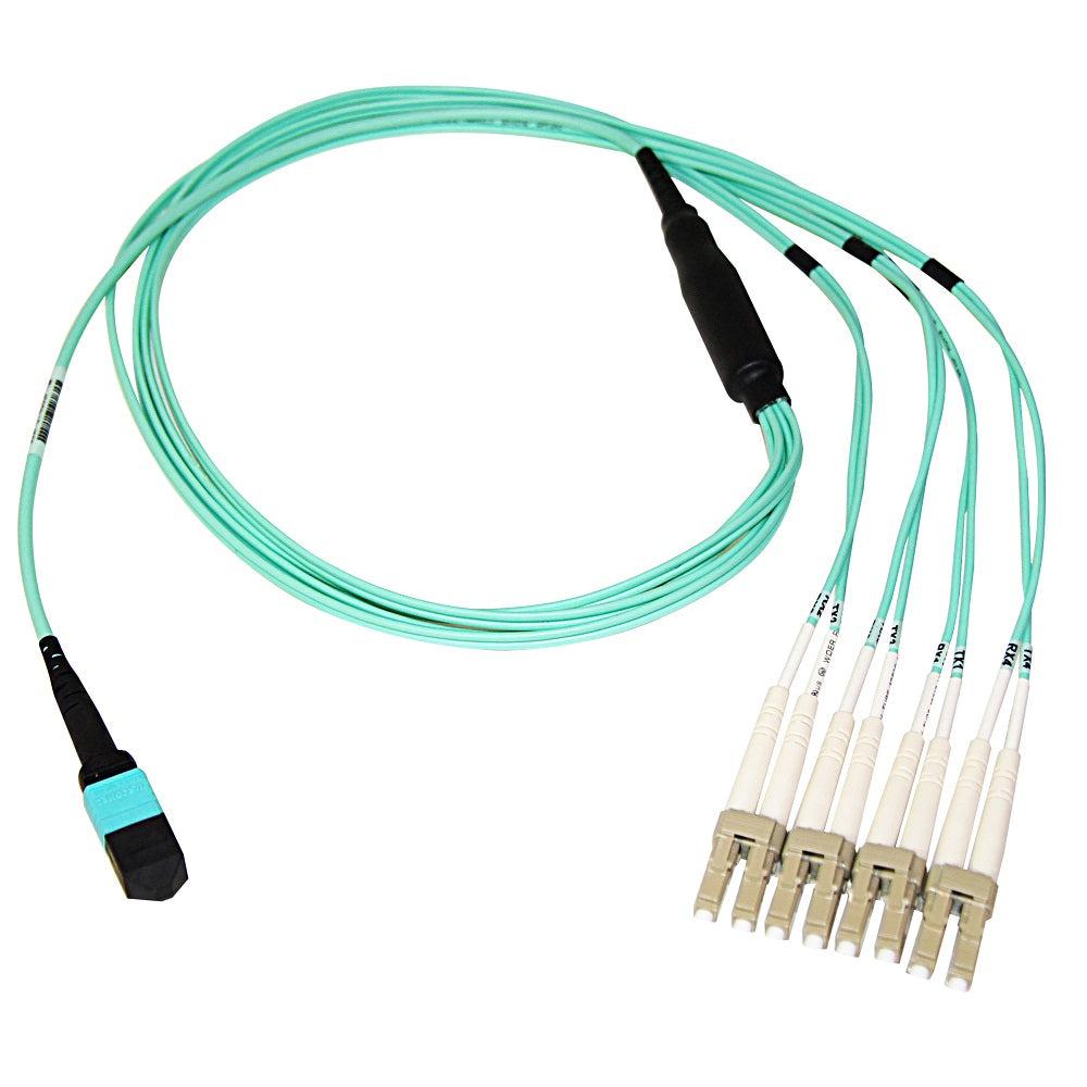 Axiom Mpo/4X Lc, Om3 Fiber Optic, 3M Fibre Optic Cable Mpo/Mtp Blue